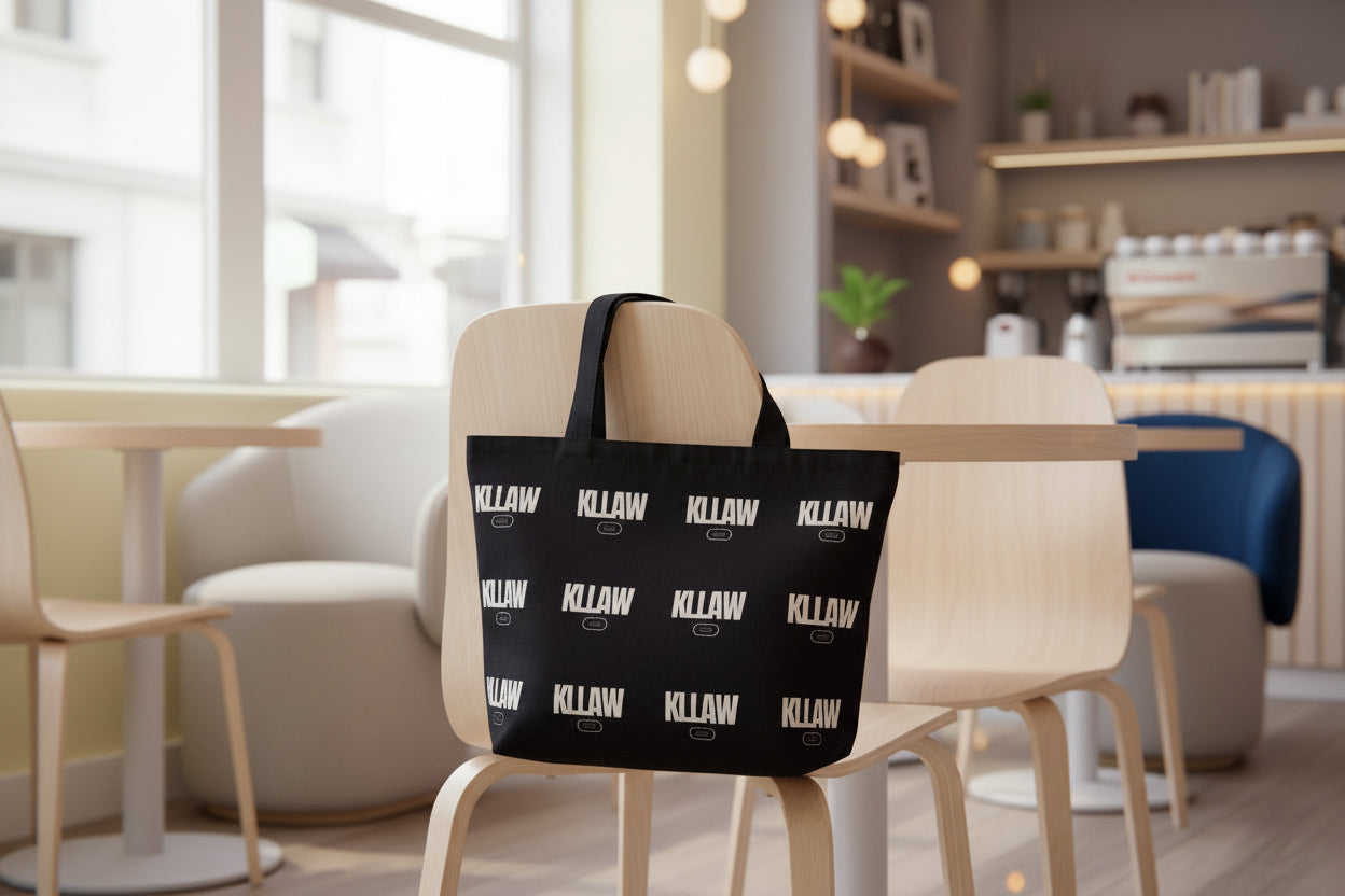 KLLAW Signature Small Canvas Tote with zipper closure