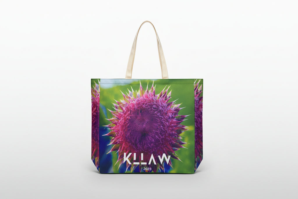 Floral ex-large canvas tote with botanical artwork by MyFathersOldCamera